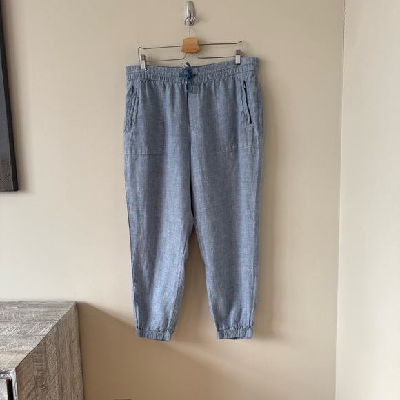 Athleta Sky Blue Retreat Linen Jogger (Size:16) - Picture 5 of 11